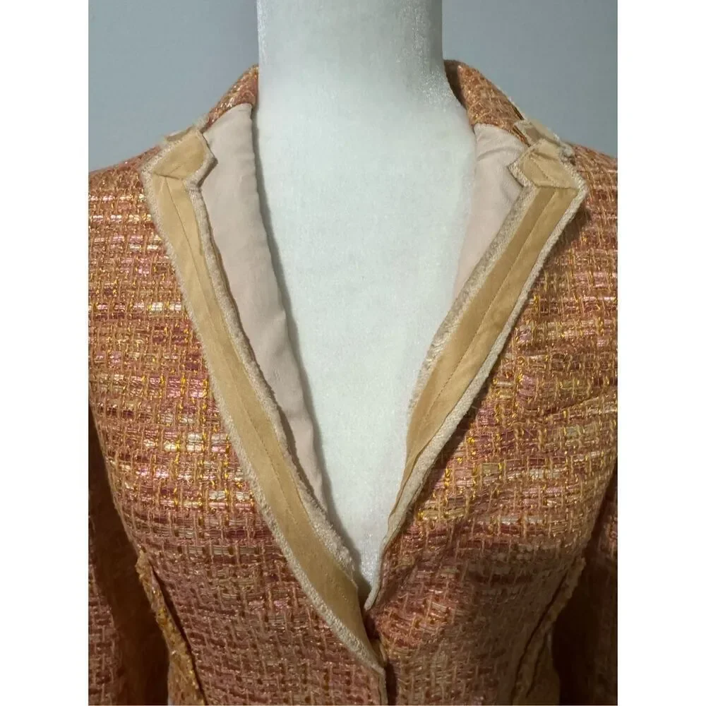 J. Crew collection tweed blazer linen blend 0